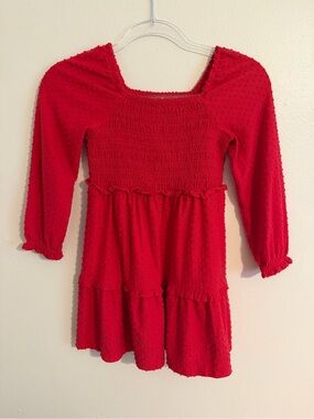 Girls (size 7) - Crewcuts (J Crew) - Bright Red Smocked Dress